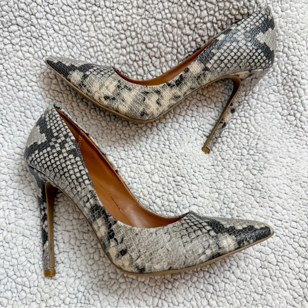 SM New York Snakeskin Heels